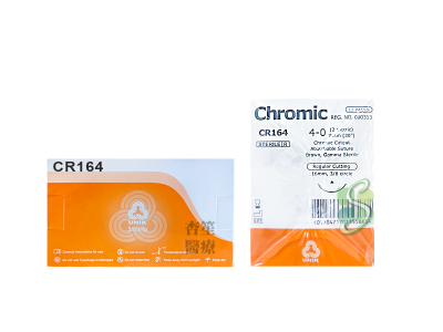 [預購]Chromic羊腸線 4-0角針16mm 75cm ⅜ CR164 網路不可販售